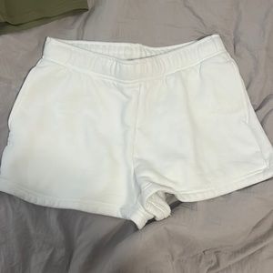 White tna cozy fleece boyfriend sweatshorts